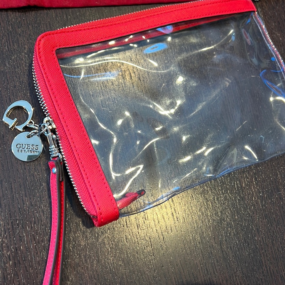 Guess clear and red bag